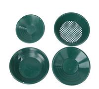 ANKROYU Kit Professionnel d'orpaillage, Ensemble de 4 pièces, casseroles minières en Plastique Vert avec fusils à piège à gravité pour la récupération de l'or alluvial pour Les Pro