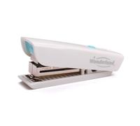 ANKROYU KWtrio Agrafeuse de bureau sans effort de qualité supérieure, capacité de 15 feuilles, agrafeuse robuste avec extracteur d'agrafes rétractable, compatible avec 246 ou 266 a (Blanche)