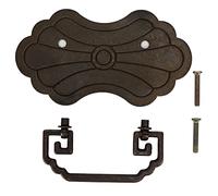 ANKROYU Le tiroir en laiton antique tire les greffes de style chinois vintage des fleurs de richesse conception avec 2 vis pour commode de bibliothèque de garde-robe 12,8x7cm (Bronze)