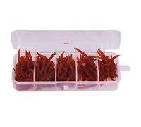 ANKROYU Leurres de pêche Souples 150 pièces appâts réalistes en Silicone pour Truite Basse matériel de pêche en Eau Douce en Eau salée Rose Rouge Jaune Vif Jaune Couleurs mélangées (Rouge)