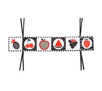 ANKROYU Livre en Tissu à Contraste élevé Noir et Blanc, Doux, éducatif pour Les Nouveau-nés, Les Nourrissons, Les Tout-Petits, l'apprentissage précoce, la Stimulation visuelle, la (Fruit)
