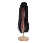 ANKROYU Longue perruque droite de poupée à haute température Remplacement des cheveux à deux tons pour 1/4 poupées à échelle 18,5 21cm 7,3 8,3 pouces Circonférence de la tête Acces (Rose noir)