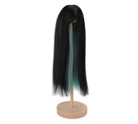 ANKROYU Longue perruque droite de poupée à haute température Remplacement des cheveux à deux tons pour 1/4 poupées à échelle 18,5 21cm 7,3 8,3 pouces Circonférence de la tête Acces (Vert noir)