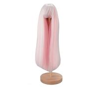 ANKROYU Longue perruque droite de poupée à haute température Remplacement des cheveux à deux tons pour 1/4 poupées à échelle 18,5 21cm 7,3 8,3 pouces Circonférence de la tête Acces (Rose blanc avec
