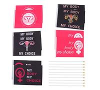ANKROYU Lot de 10 drapeaux féministes pour le jardin, thème « Droits des femmes », décoration extérieure « Mon corps, mon choix », en polyester coloré, pour la décoration de jardin (35 x 25 cm)