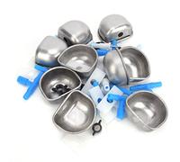 ANKROYU Lot de 10 gamelles à Eau en Acier Inoxydable pour Lapins, durables, antirouille, faciles à Installer, pour Cages de Ferme, connecteur en Plastique 6,6 x 2,9 cm (Tee-Shirt consécutif)