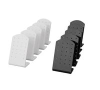ANKROYU Lot de 10 présentoirs à Boucles d'oreilles en Acrylique à 24 Trous, en Forme de L, pour Filles et Femmes, Noir et Blanc