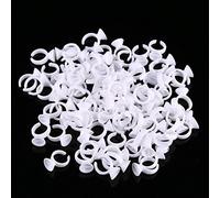 ANKROYU Lot De 100 Bagues De Tatouage Jetables, Bagues D'encre De Tatouage De Maquillage Jetables(Small With Divider)