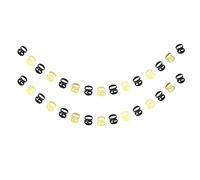 ANKROYU Lot de 2 bannières à suspendre avec chiffres - Accessoire de décoration de fête d'anniversaire - Lettres à suspendre - Magnifique art imprimé - Papier fait à la main - 2,2 (60)