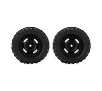 ANKROYU Lot de 2 pneus en caoutchouc de 55 mm avec moyeu de roue en alliage d'aluminium à 4 trous pour voiture télécommandée Axial SCX24 1/24, pièces de mise à niveau, adhérence él (Noir)