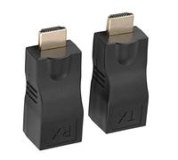 ANKROYU Lot de 2 rallonges HDMI vers RJ45 Plug and Play 1080p HDMI sur Cat5e Cat6 Convertisseur Répéteur pour Home Cinéma Configuration de Bureau Transmission 30 M Boîtier ABS