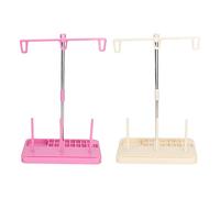 ANKROYU Lot de 2 supports de fil pour machine à coudre, base en plastique léger avec tubes en aluminium, montage facile, démontage, support de fil pour machines à coudre domestique