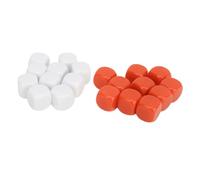 ANKROYU Lot de 20 dés à décorer soi-même avec des Autocollants, en Plastique, à Coins arrondis, pour Jeux mathématiques, expériences de probabilités, matériel pédagogique pour la c (Orange Blanc)