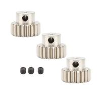 ANKROYU Lot de 3 engrenages de moteur en métal avec vis de réglage, module M0.6, diamètre de trou de 3,175 mm, pignon pour voiture télécommandée 1/10, camion, HSP, Axial, Traxxas, (19t)