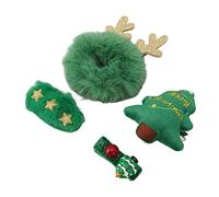 ANKROYU Lot de 4 pinces à cheveux de Noël pour filles - Barrettes à cheveux de vacances - Épingles à cheveux festives de Noël avec motifs de boules d'étoiles d'arbre - Accessoires