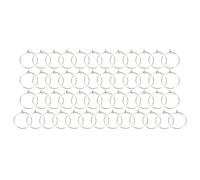 ANKROYU Lot de 50 boucles d'oreilles créoles en acier inoxydable, cerceaux ronds fins de 20 mm, fournitures pour la fabrication de bijoux, accessoires anti-allergie, pour fête de m