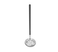 ANKROYU Louche en acier inoxydable pour marmite, isolation thermique, long manche, anti-brûlure, ustensile de cuisine pour la cuisson, le service de soupes, de pâtes, de marmites, (Poignée noire qui