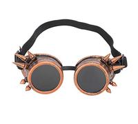 ANKROYU Lunettes Steampunk vintage coupe-vent pour cyclisme, en ABS industriel double couche, verres amovibles, sangle ajustable, pour sports de plein air, moto. Couleurs : noir, r (Couleur cuivre)