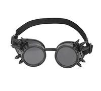 ANKROYU Lunettes Steampunk vintage coupe-vent pour cyclisme, en ABS industriel double couche, verres amovibles, sangle ajustable, pour sports de plein air, moto. Couleurs : noir, r (Noire)