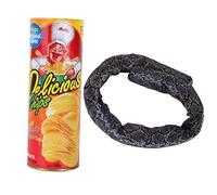 ANKROYU Magic Spring Snake Prank Réaliste Boîte de Chips de Pomme de Terre Conception Drôle Sautant Serpent Gag Cadeau pour Halloween Fêtes Adultes Matière Plastique Taille 7,5x21c