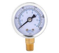 ANKROYU Manomètre en laiton 0-14 bar 0-200 psi, manomètre basse pression avec filetage NPT 1/8 pouce, soudable pour carburant, air, huile et eau