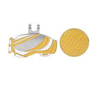 ANKROYU Marqueur de Balle de Golf de qualité supérieure avec Clip en métal et Fer, Outil de marquage de Balle de Golf pour entraînement de Golf, Accessoire de Pratique en Jaune rou (Jaune)