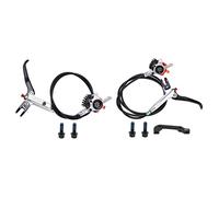 ANKROYU Meijun Bicycle Disc Brake Set Non Glissant Avant arrière Hydraulic Brake Strikers Système de freinage en Alliage en Aluminium Haute Performance pour Les vélos de Montagne e (Noir) (Rouge)