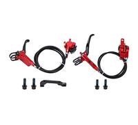 ANKROYU Meijun Bicycle Disc Brake Set Non Glissant Avant arrière Hydraulic Brake Strikers Système de freinage en Alliage en Aluminium Haute Performance pour Les vélos de Montagne e (Noir) (Rouge)