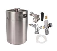 ANKROYU Mini fût en acier inoxydable de 5 L, système de fût de bière pressurisé avec robinet réglable, jauge de 150 psi pour la maison, le bar, les fêtes de camping en plein air, m