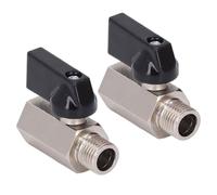 ANKROYU Mini robinet à bille en laiton durable antirouille galvanisé sablé petite vanne en laiton avec filetage mâle femelle G1/4 pour conduites d'eau et d'air DN8 2 pièces