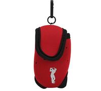 ANKROYU Mini Sac Banane élastique résistant à l'usure, Pochette Portable pour Balle de Golf pour golfeurs, Clip de Ceinture léger en néoprène Inclus (Rouge)