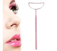 ANKROYU Miroir Pour Cils, Miroir D'extension De Cils, Miroir Demi-lune Pour Cils, Poignée Détachable En Forme De Lune En Acier Inoxydable Pour Maquillage De Cils(Rose)