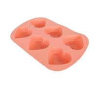 ANKROYU Moule en silicone en forme de cœur à 6 cavités, anti-adhésif, flexible, réutilisable, chocolat, bonbons, savon, gâteau, gelée, pudding, sans danger pour le -ondes, le lave-