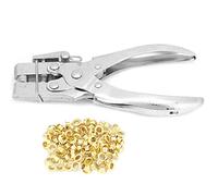 ANKROYU Multifonction Double Utilisation En Acier Manuel Perforation Pince Outil À Main avec 100 Pièces Boutons pour Cuir Papier Artisanat Travail De Bureau 60# Acier