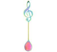 ANKROYU Note de musique en acier inoxydable Spoon Café élégant remuant cuillère cuillère pour le thé Coffee Apêtisers Aliments Grade 304 Sliver en acier inoxydable Gol Rose Or noir (Argent) (Or) (Or