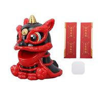 ANKROYU Ornement de sillage Solaire Ornement Ornement Automatique hodding Lion Chinois décor Traditionnel de Voiture ABS MATÉRIAUX ABS Fortune Énergie Économie d'énergie Affectif (Noir)