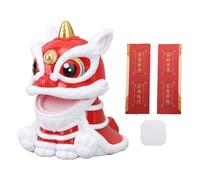 ANKROYU Ornement de sillage Solaire Ornement Ornement Automatique hodding Lion Chinois décor Traditionnel de Voiture ABS MATÉRIAUX ABS Fortune Énergie Économie d'énergie Affectif (Rouge)