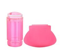 ANKROYU Outil De Tampon D'art D'ongle Tête De Tampon En Cristal Transparent Avec Grattoir, Grattoir De Tête De Tampon De Vernis à Ongles En Silicone Transparent Outil D'art D'ongle(Rouge transparent)