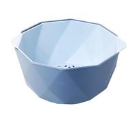 ANKROYU Panier égouttoir double couche, passoire de cuisine de grande capacité avec design géométrique nordique pour laver les fruits et légumes et organiser le plastique (L)