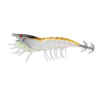 ANKROYU Papis de calmar 3,5 g, absents de pêche en plastique ABS avec des crochets doubles, appâts de crevettes artificielles de 12 cm pour la pêche nocturne en eau salée (001#)