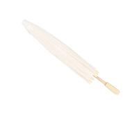 ANKROYU Parapluie en papier blanc décoratif de mariage, photographie de mariée, accessoire de peinture, affichage artistique, nervures en papier de soie, manche en bois, 20 cm, 30 (Rayon 20 cm)