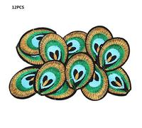 ANKROYU Patchs en tissu brodé de haute qualité, doux et confortable, applications de couture pour vêtements, sacs, chapeaux, décoration de la maison, motif plume de paon, ensemble