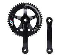 ANKROYU Pédalier creux intégré 48 dents, alliage d'aluminium léger, trou carré, monovitesse, pour vélos de piste à pignon fixe (Noir)
