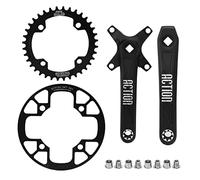 ANKROYU Pédalier de VTT, manivelles en Alliage d'aluminium avec Plateau Large et étroit, kit de Transmission avec boîtier de pédalier