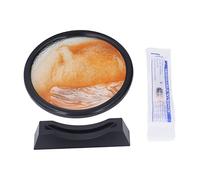 ANKROYU Peinture de Sable 3D Ronde Jaune Clair de Luxe en Verre Transparent, Peinture de Sable mouvant 3D, décoration de Salon, de Bureau, œuvre d'art, décoration de Maison