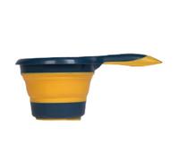 ANKROYU Pelle à eau pliable, louche pliante, outil multifonctionnel de cuisine et de salle de bains, conception suspendue pour gagner de l'espace, matériau PP robuste, 10,63 pouces (Jaune)