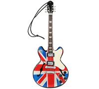 ANKROYU Pendentif d'instruments de Musique Style Drapeau Britannique en Forme de Guitare en Bois Exquis fabriqué à la Main Pendentif de Guitare Miniature détaillé Cadeau pour Les a