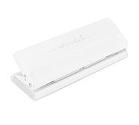 ANKROYU Perforateur professionnel à 6 trous, espacement réglable, perforateur de papier manuel pour fournitures scolaires et de bureau, rose noir (Blanche)