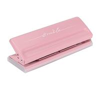 ANKROYU Perforateur professionnel à 6 trous, espacement réglable, perforateur de papier manuel pour fournitures scolaires et de bureau, rose noir (Rose)