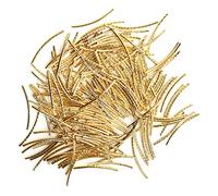 ANKROYU Perles d'espacement incurvées en forme de tube de nouilles, longues et élégantes, en laiton, accessoires de fabrication de bijoux pour colliers, bracelets, bricolage, 200 p (Ou)